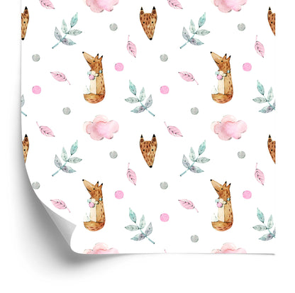 Wallpaper Foxes With Wreaths