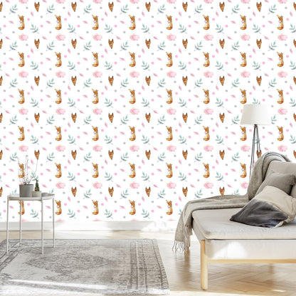 Wallpaper Foxes With Wreaths