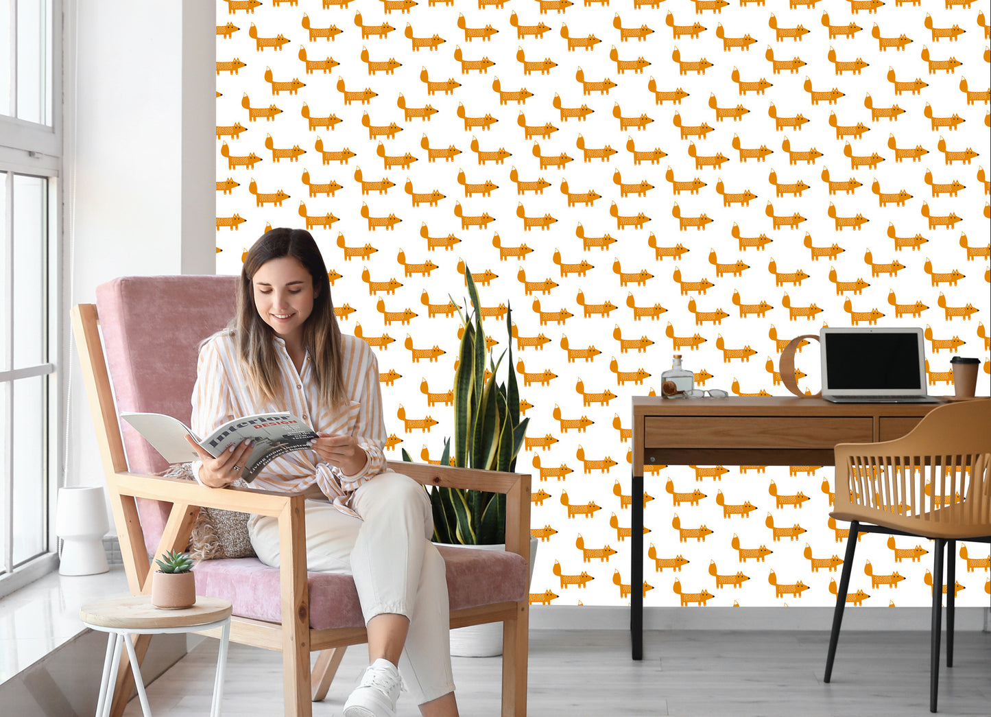 Wallpaper Fairy-Tale Charming Foxes