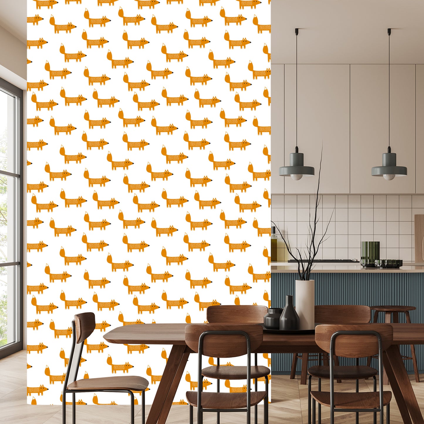 Wallpaper Fairy-Tale Charming Foxes