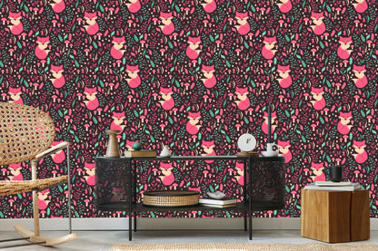 Wallpaper Foxes With Forest Fruits