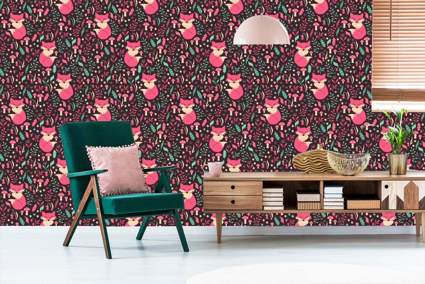 Wallpaper Foxes With Forest Fruits