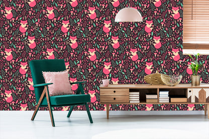 Wallpaper Foxes With Forest Fruits