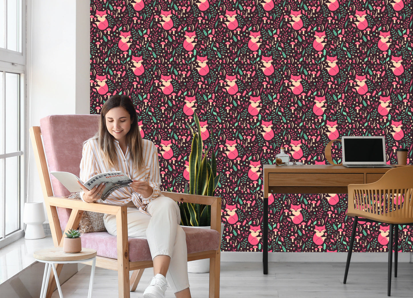 Wallpaper Foxes With Forest Fruits