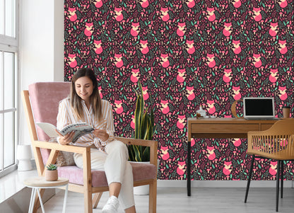 Wallpaper Foxes With Forest Fruits