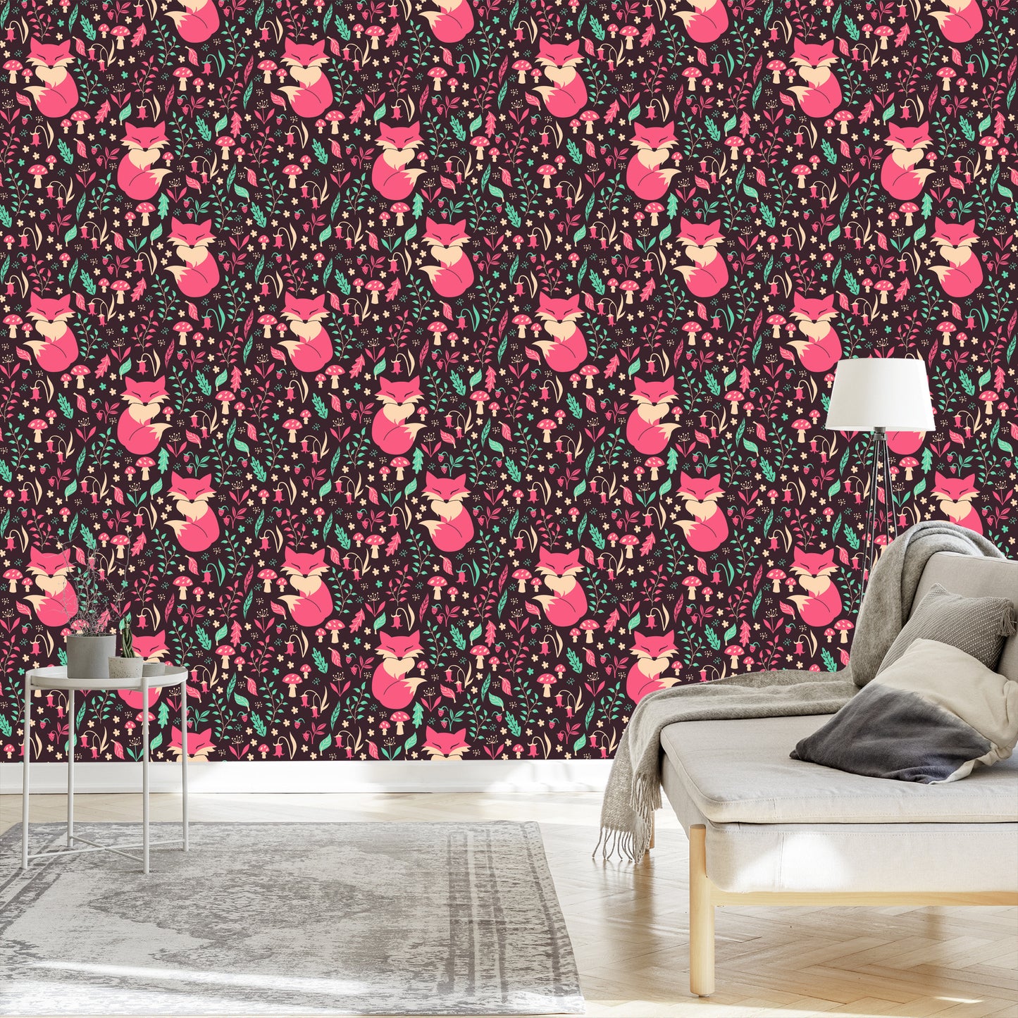 Wallpaper Foxes With Forest Fruits