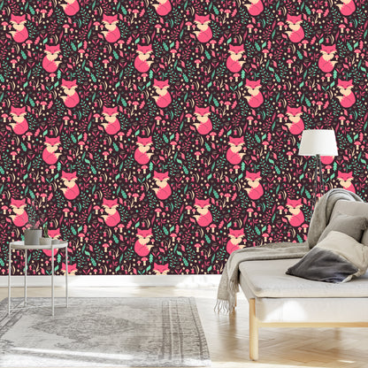Wallpaper Foxes With Forest Fruits