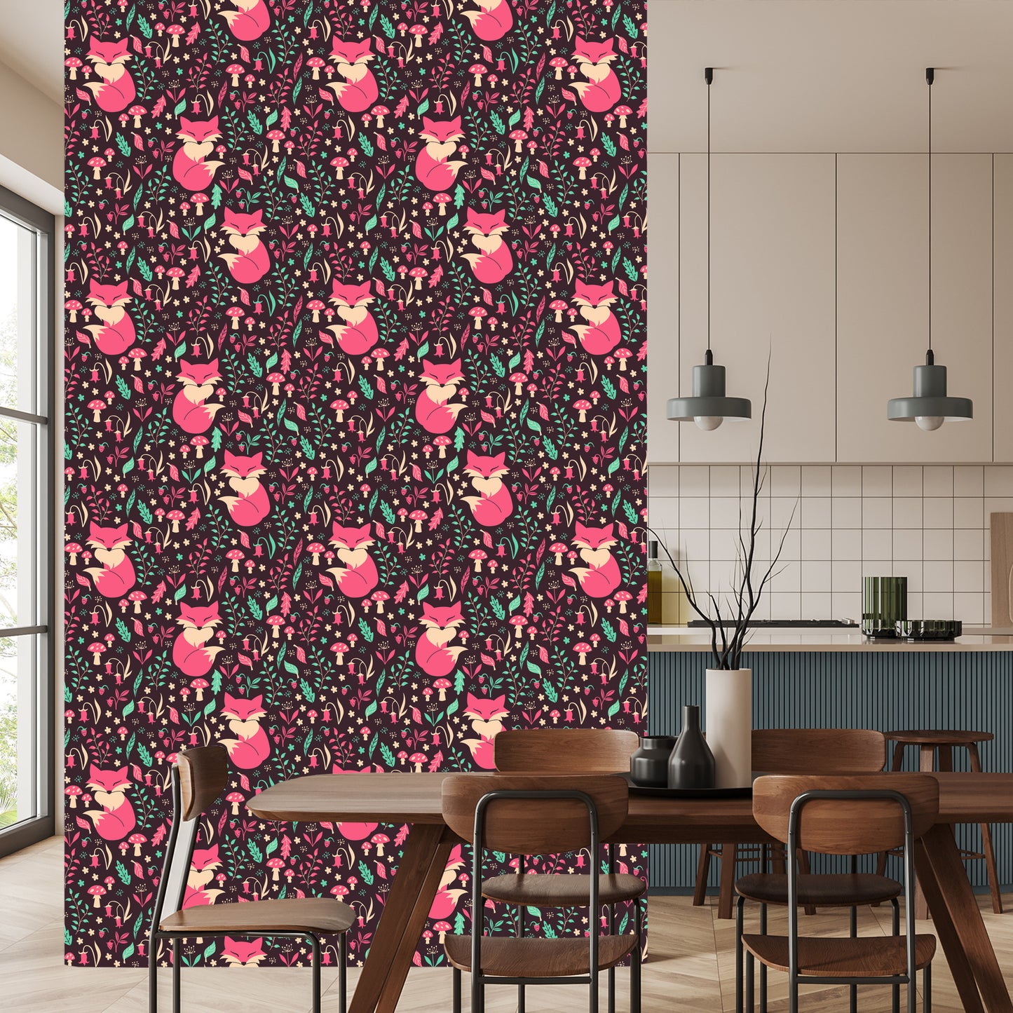 Wallpaper Foxes With Forest Fruits