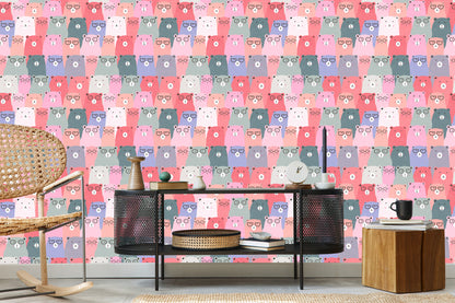 Wallpaper For Children - Colorful Teddy Bears In Scandinavian Style