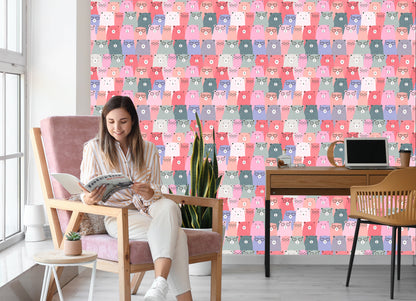 Wallpaper For Children - Colorful Teddy Bears In Scandinavian Style