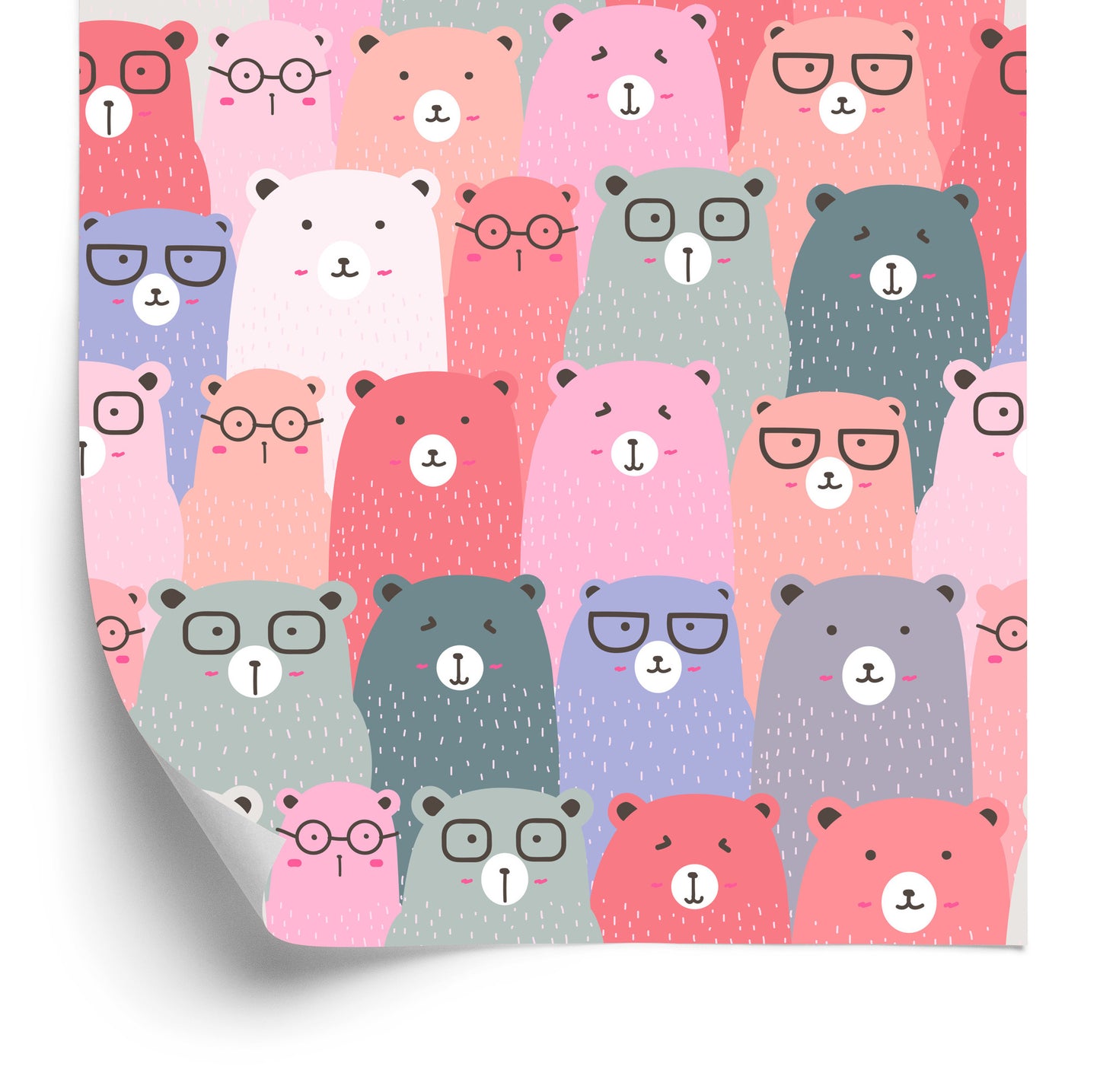 Wallpaper For Children - Colorful Teddy Bears In Scandinavian Style