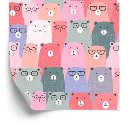 Wallpaper For Children - Colorful Teddy Bears In Scandinavian Style