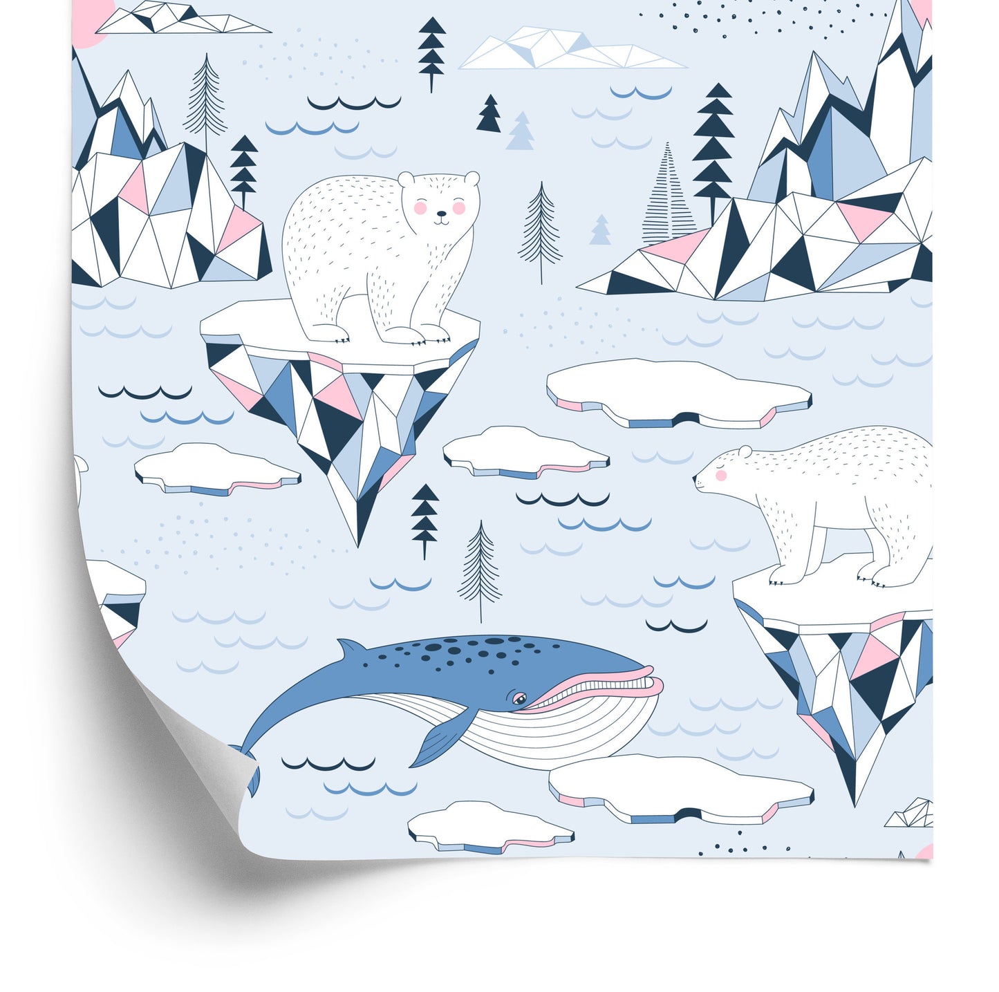 Wallpaper For Children - Antarctica In Scandinavian Style