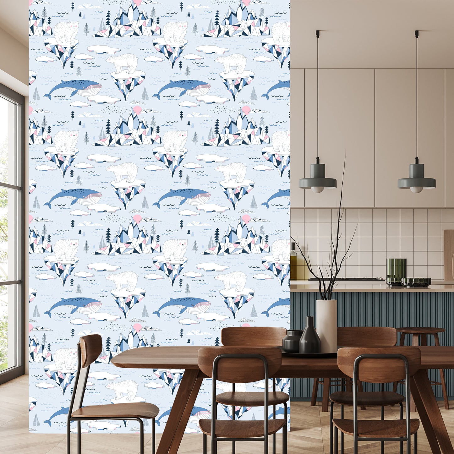 Wallpaper For Children - Antarctica In Scandinavian Style