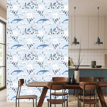 Wallpaper For Children - Antarctica In Scandinavian Style