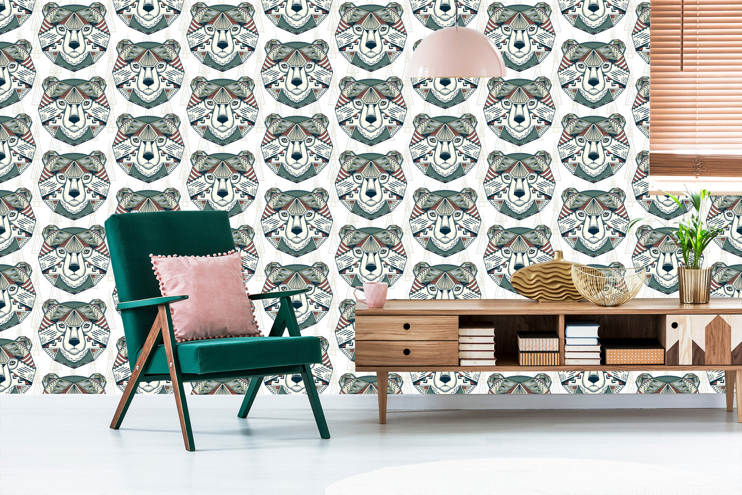 Wallpaper Bears Geometric Patterns