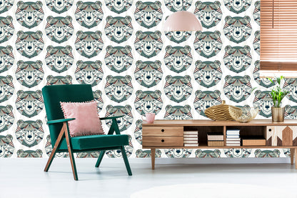 Wallpaper Bears Geometric Patterns