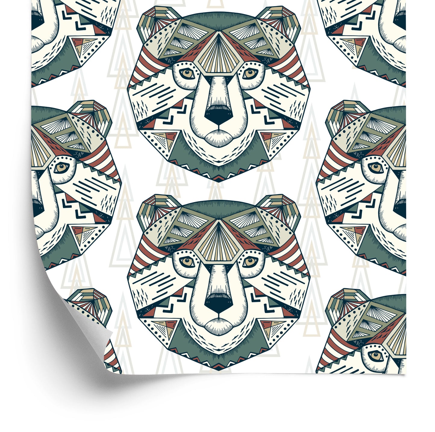Wallpaper Bears Geometric Patterns