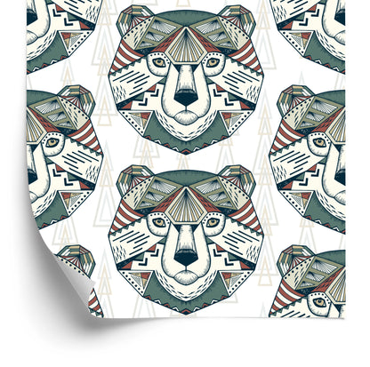 Wallpaper Bears Geometric Patterns