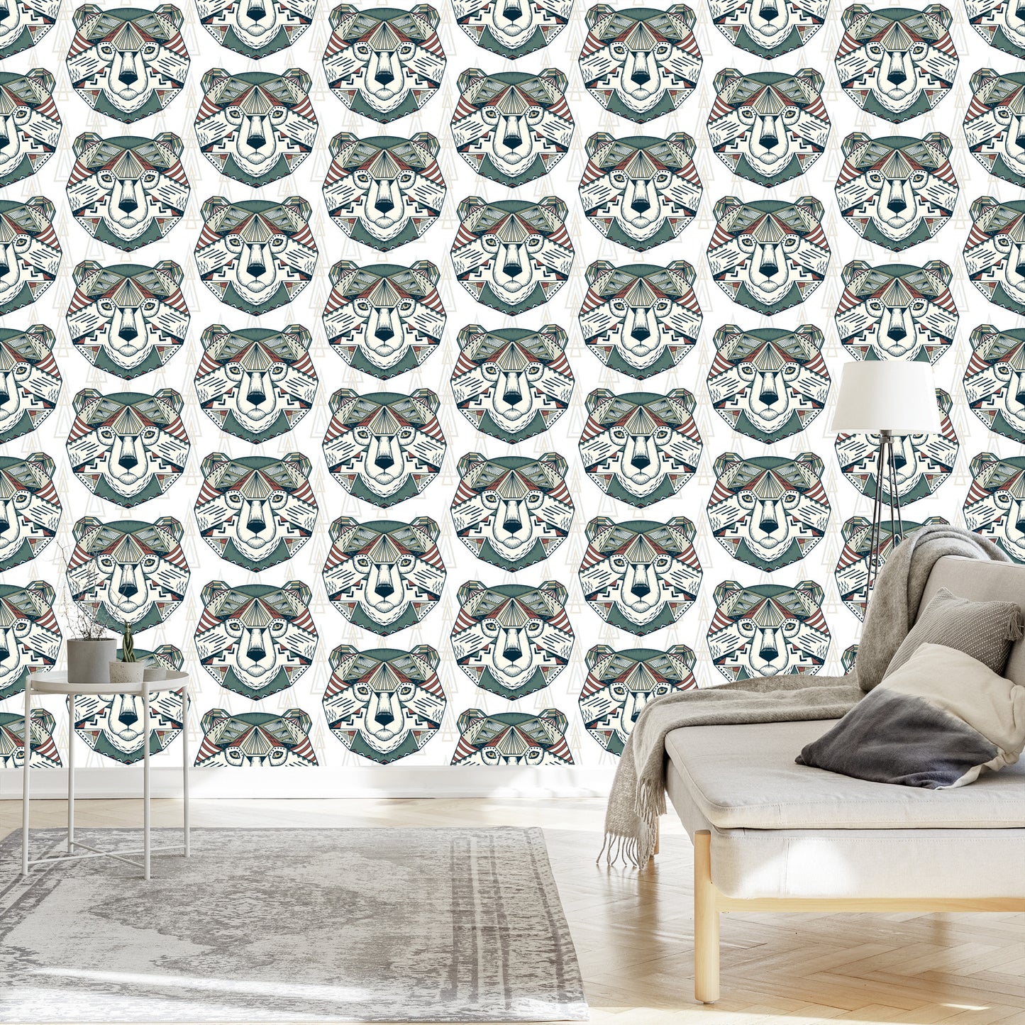 Wallpaper Bears Geometric Patterns