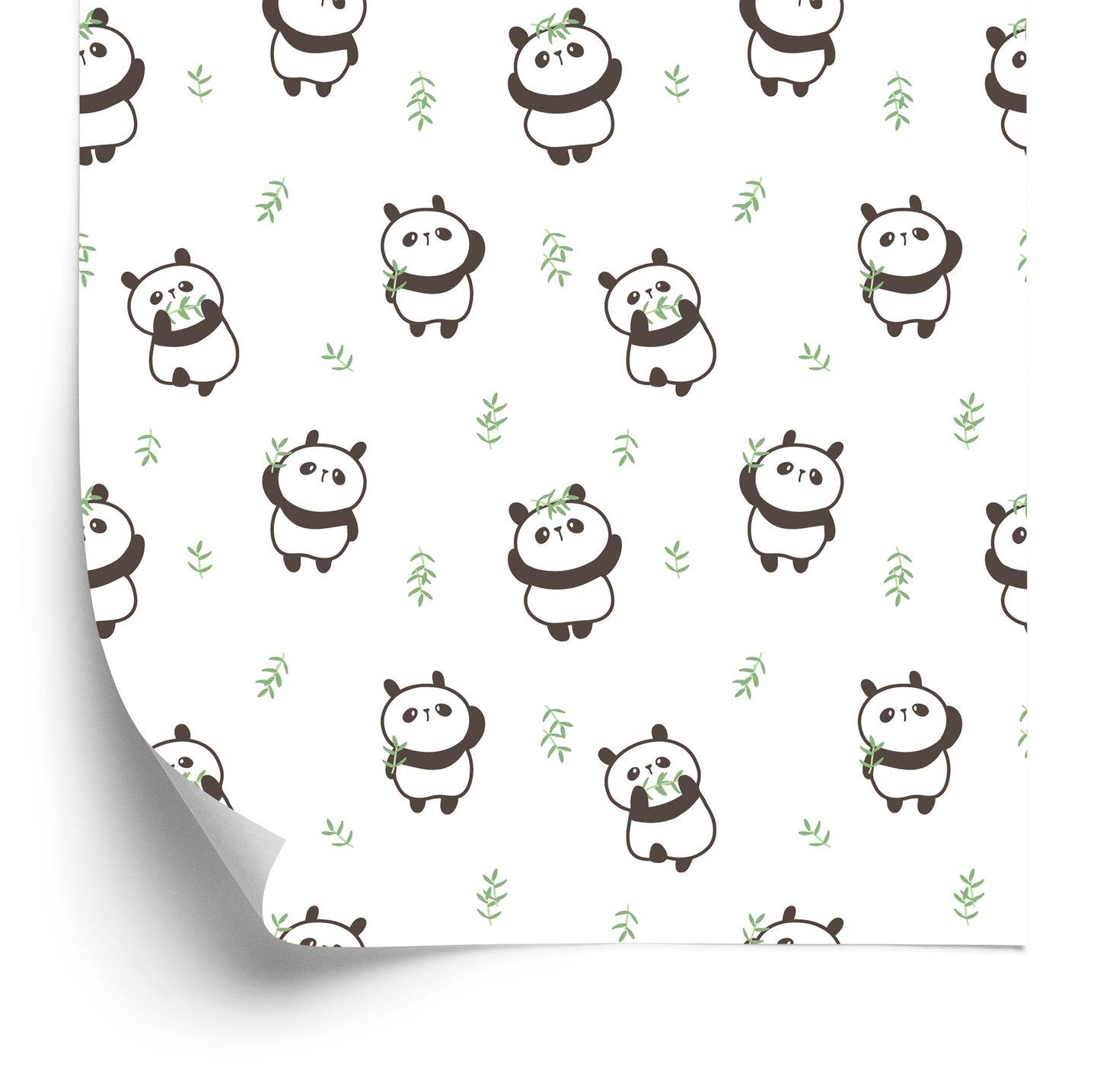 Wallpaper Pandas With Leaves In The Background