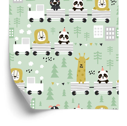 Wallpaper For Children - Adorable Animals On A Ride