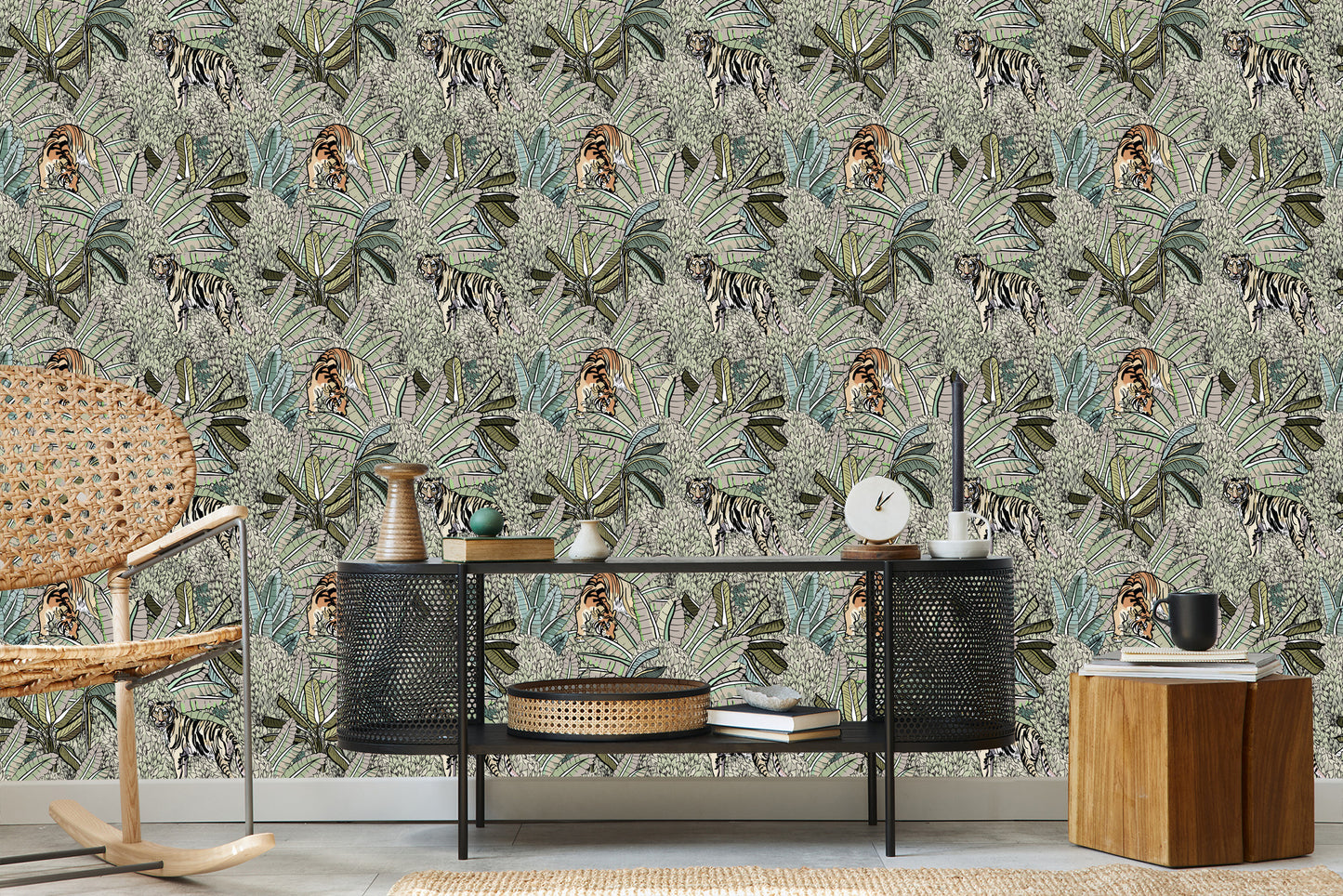 Wallpaper Tigers And Plants