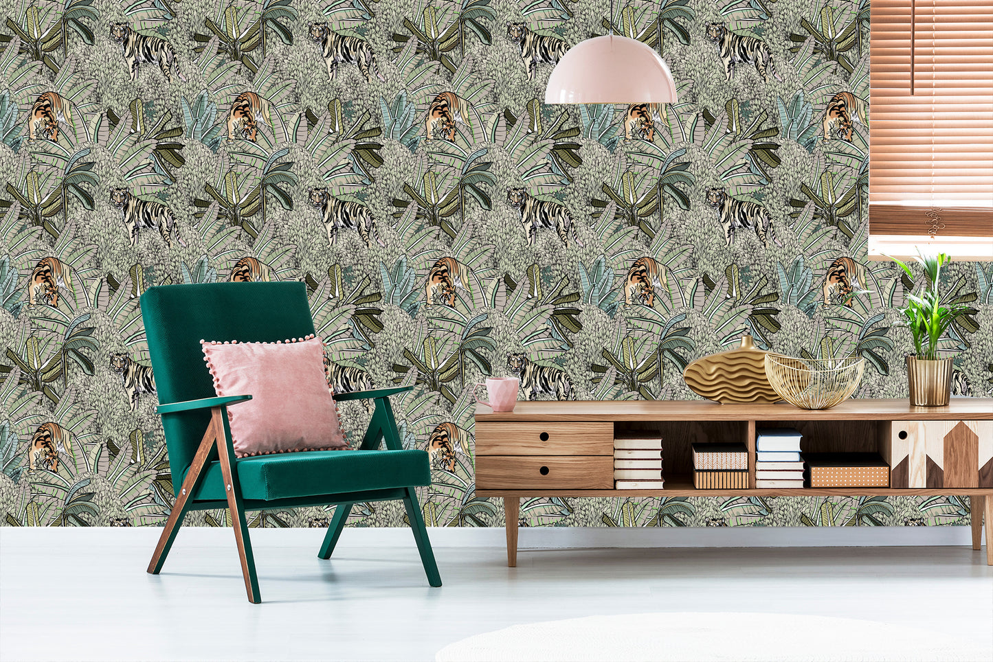 Wallpaper Tigers And Plants