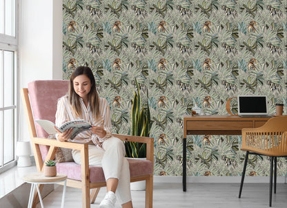 Wallpaper Tigers And Plants