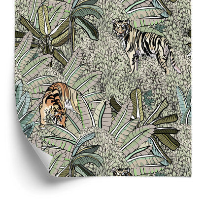 Wallpaper Tigers And Plants