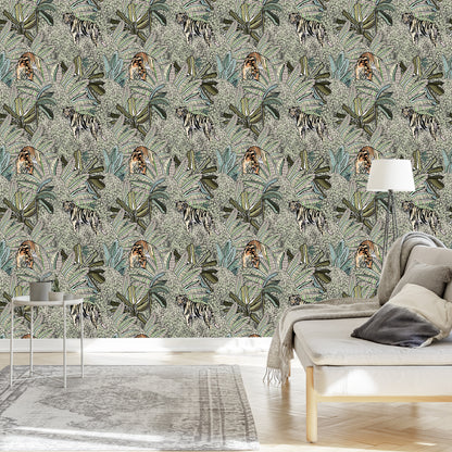 Wallpaper Tigers And Plants