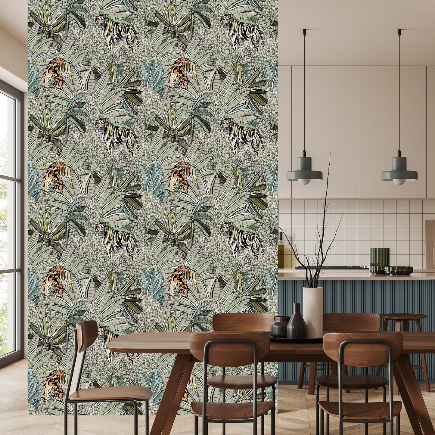 Wallpaper Tigers And Plants