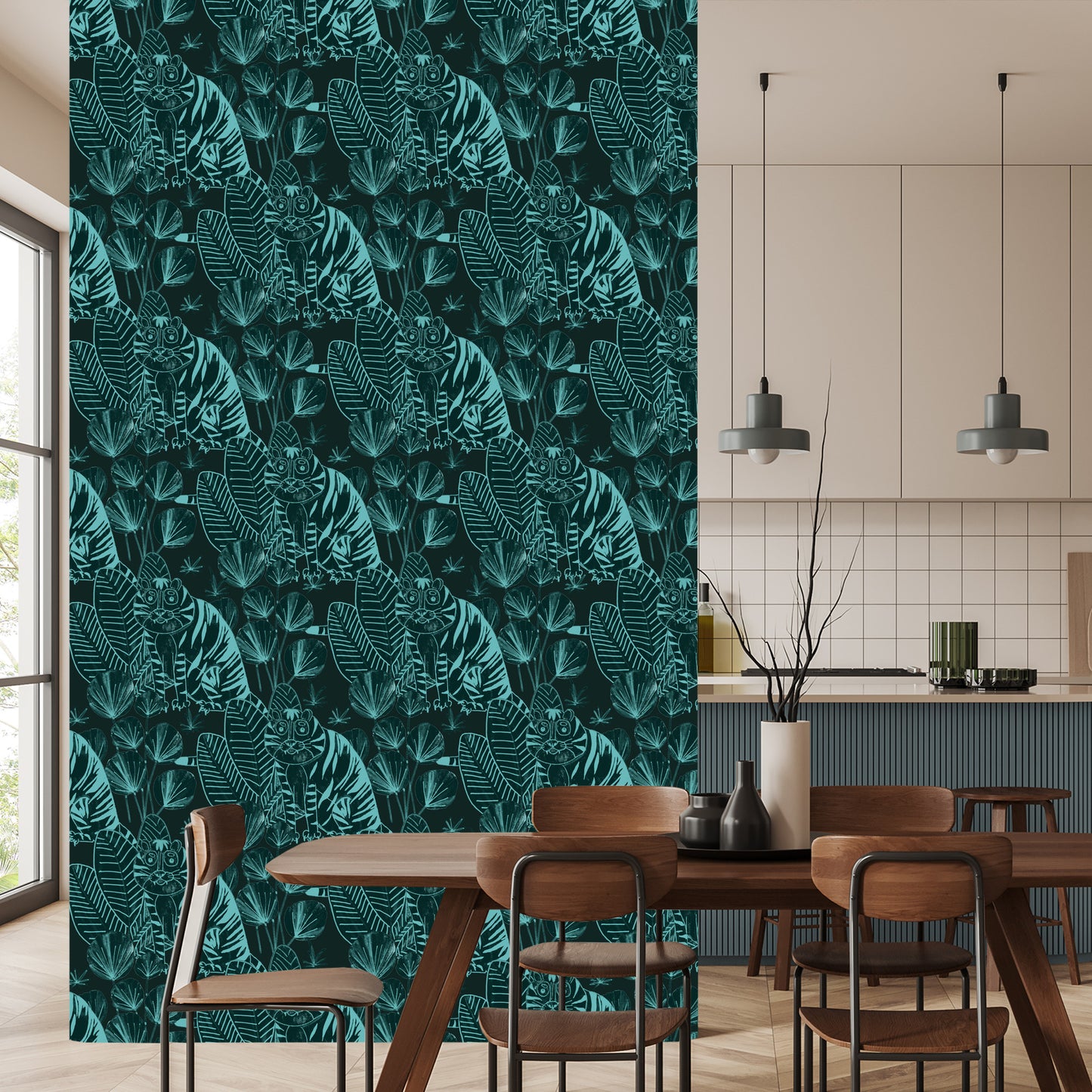Wallpaper Tigers And Plants
