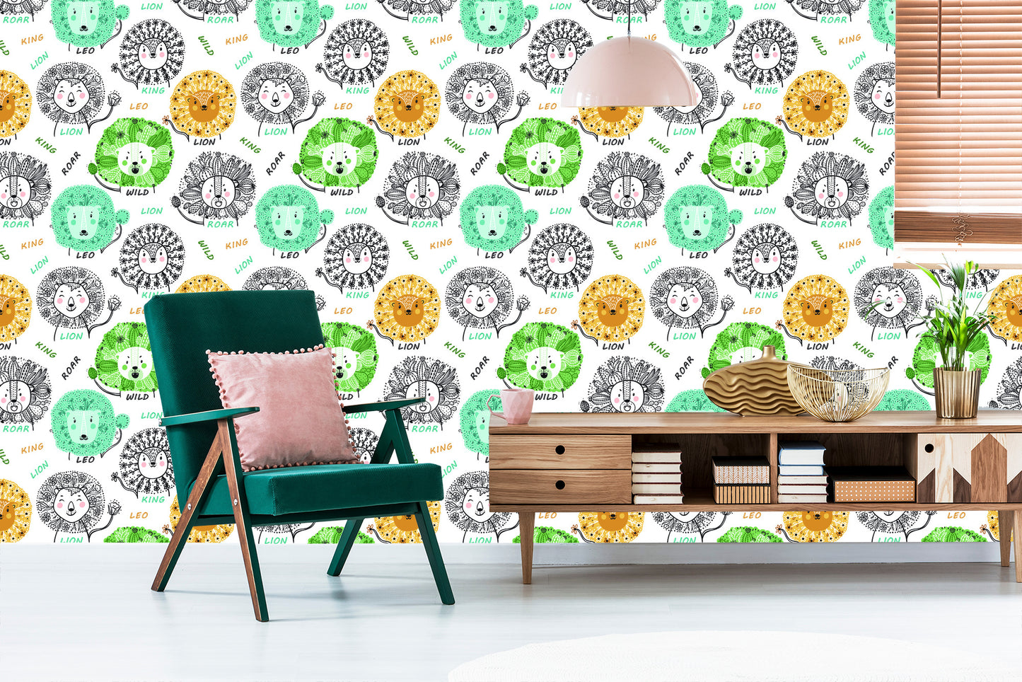 Wallpaper Colorful Lions