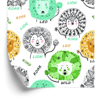 Wallpaper Colorful Lions
