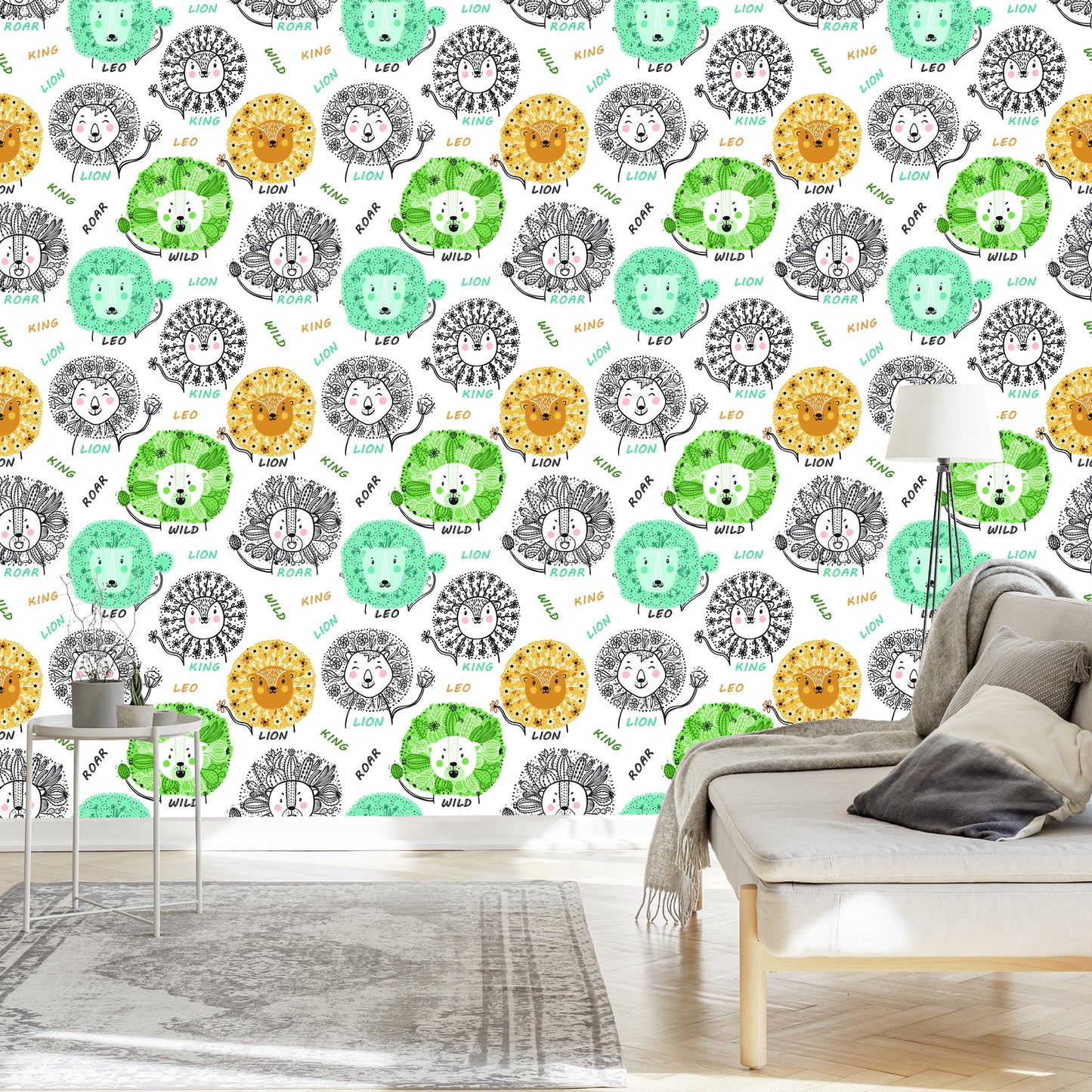 Wallpaper Colorful Lions