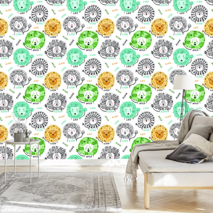 Wallpaper Colorful Lions