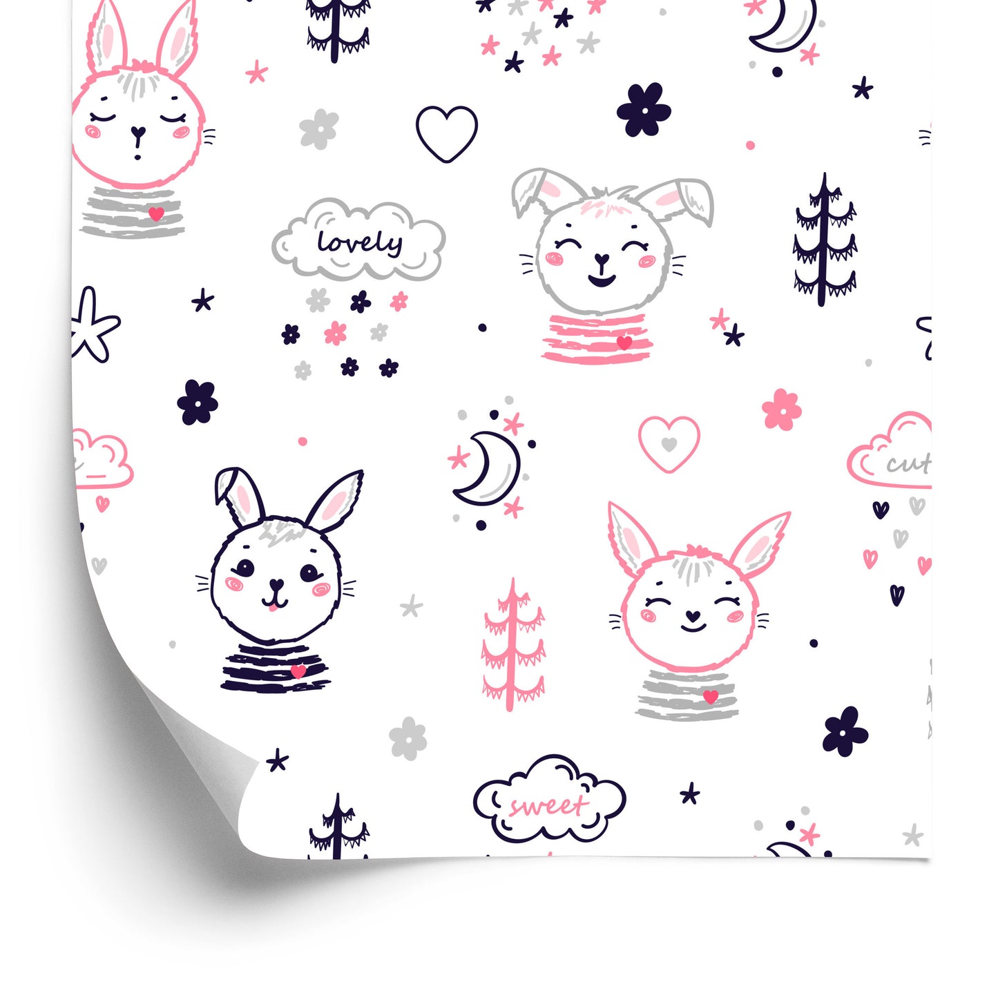 Wallpaper Rabbits On The Background Of Flowers