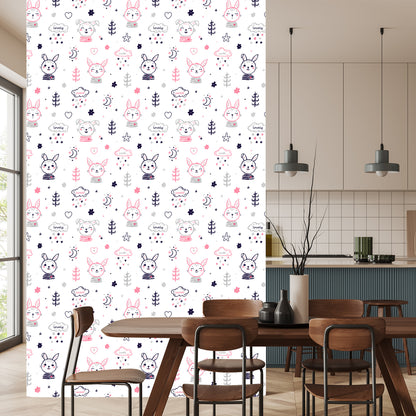 Wallpaper Rabbits On The Background Of Flowers