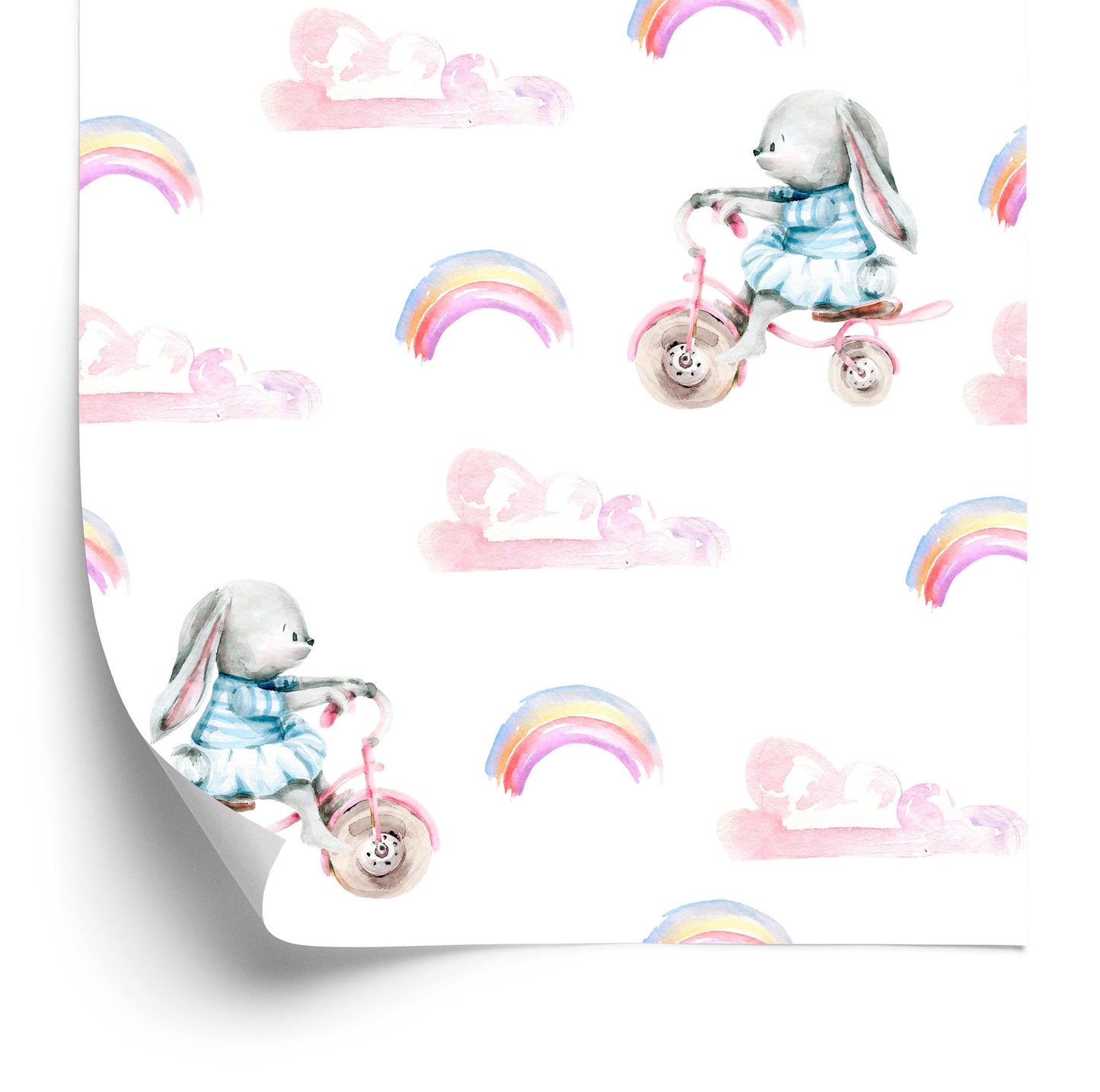 Wallpaper Rainbow Bunnies And Hearts