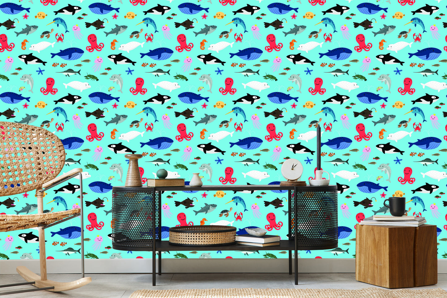 Wallpaper For Children - Happy Sea Animals