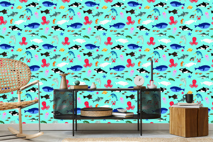 Wallpaper For Children - Happy Sea Animals