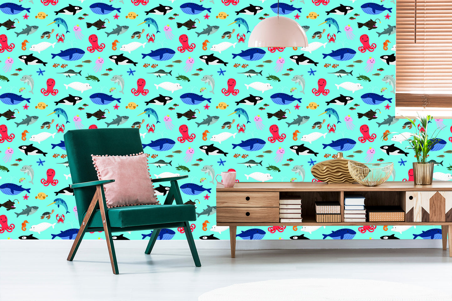 Wallpaper For Children - Happy Sea Animals