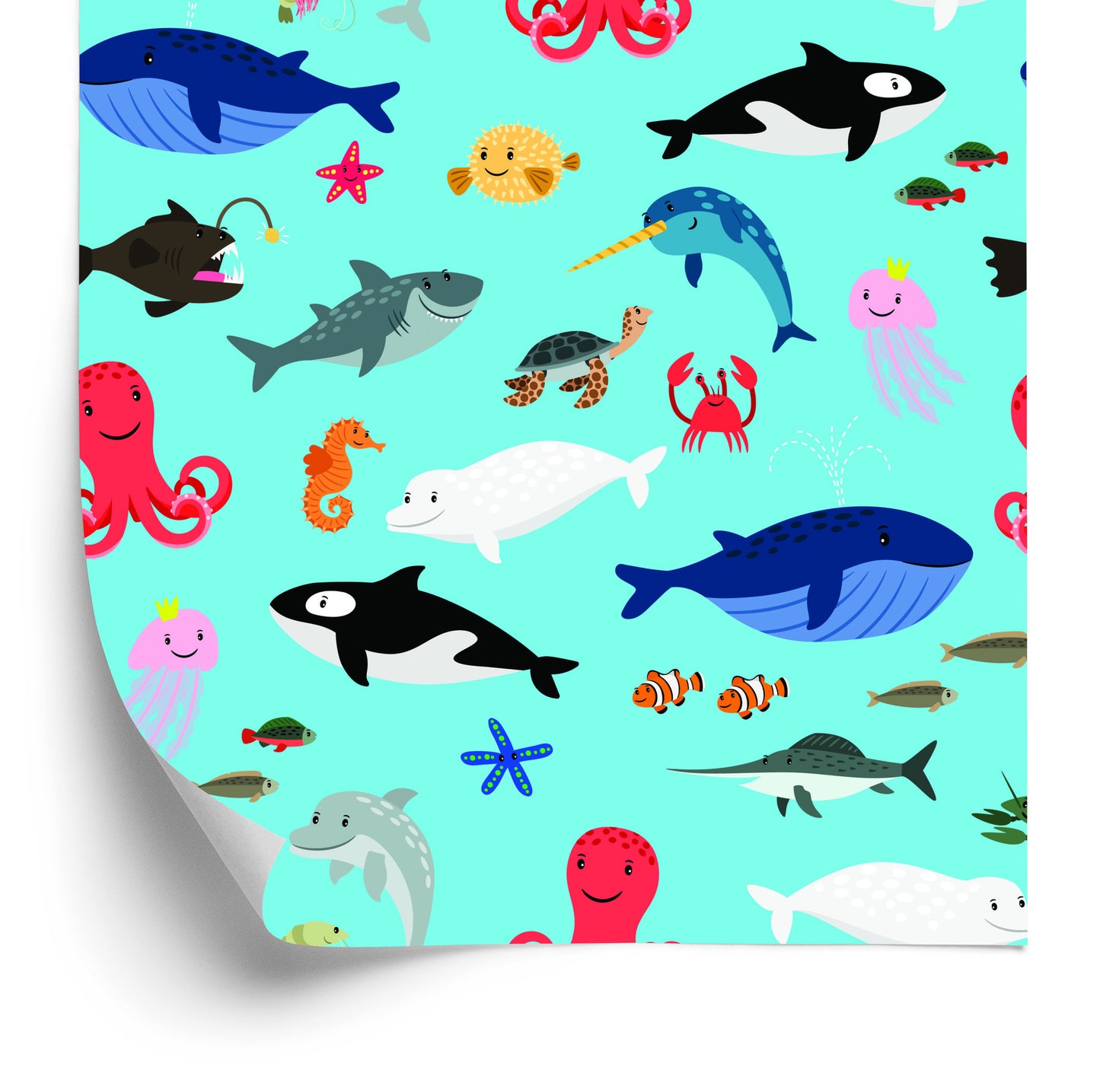 Wallpaper For Children - Happy Sea Animals