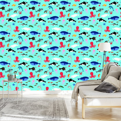 Wallpaper For Children - Happy Sea Animals