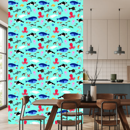 Wallpaper For Children - Happy Sea Animals
