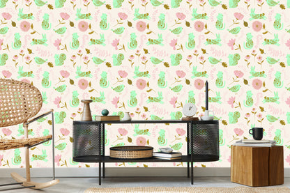 Wallpaper For Children - Colorful Animals In The Garden