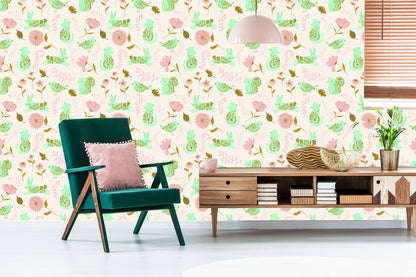 Wallpaper For Children - Colorful Animals In The Garden