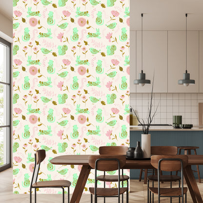Wallpaper For Children - Colorful Animals In The Garden