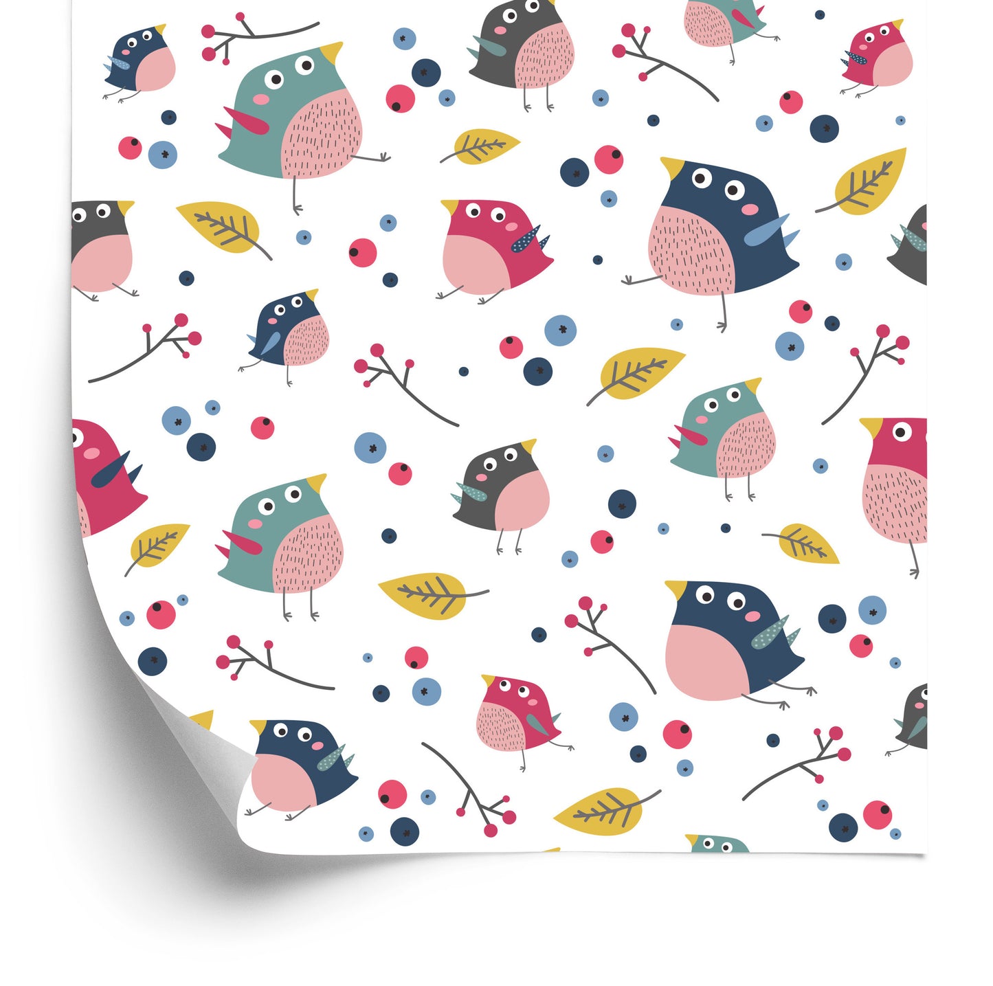 Wallpaper For Children - Colorful Birds And Forest Plants